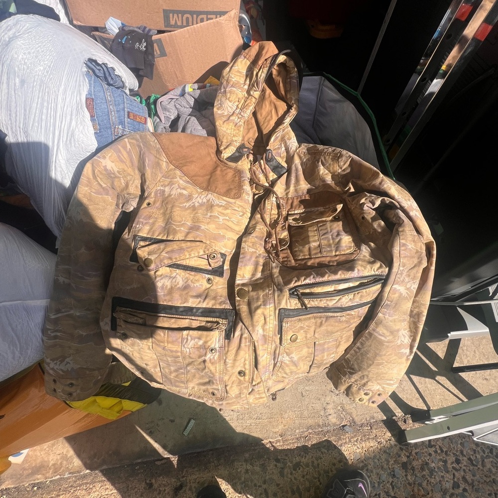 Barbour Tan Jacket with White Label size large usted